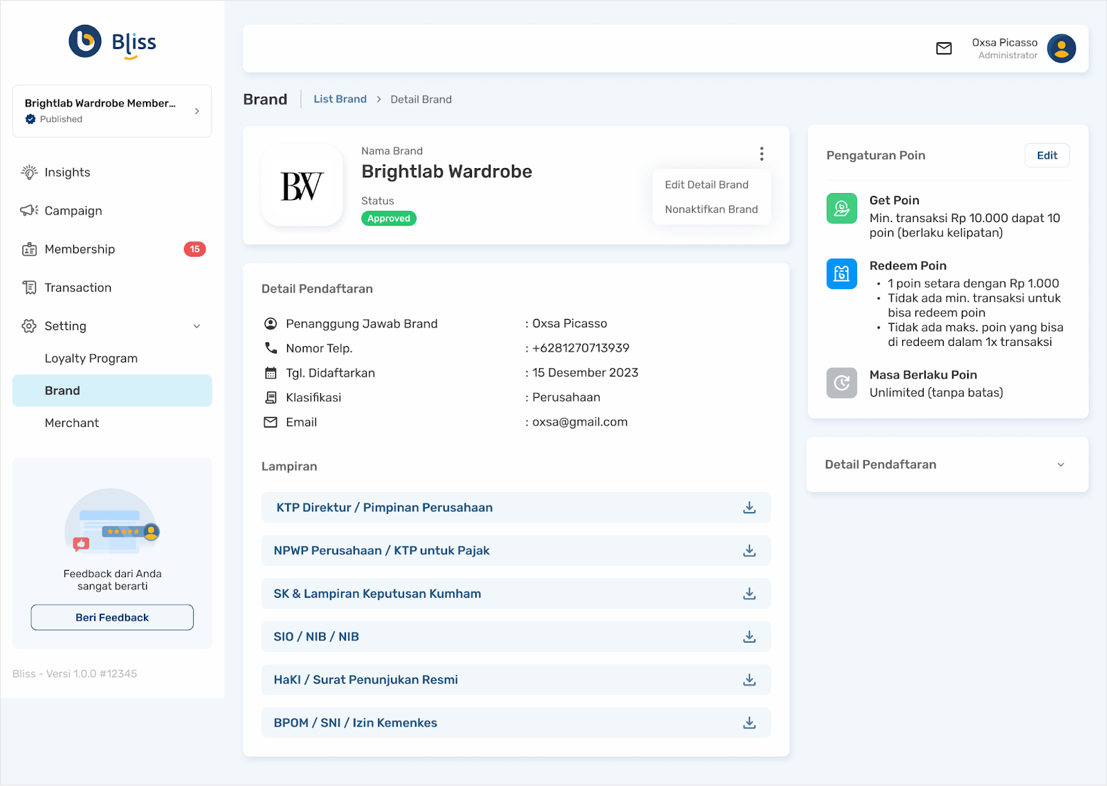 bliss.id manage loyalty program 18