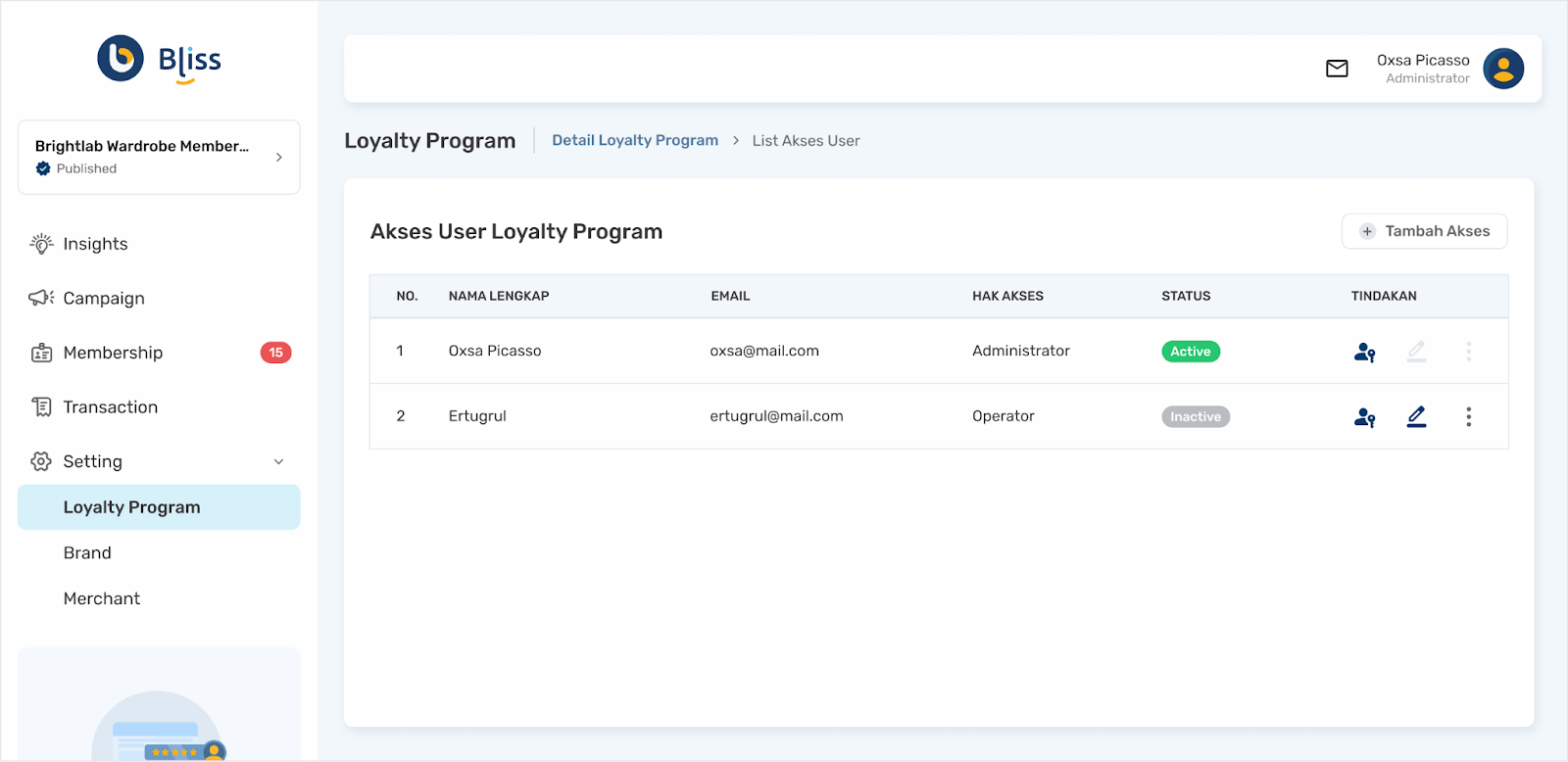 bliss.id manage loyalty program 5