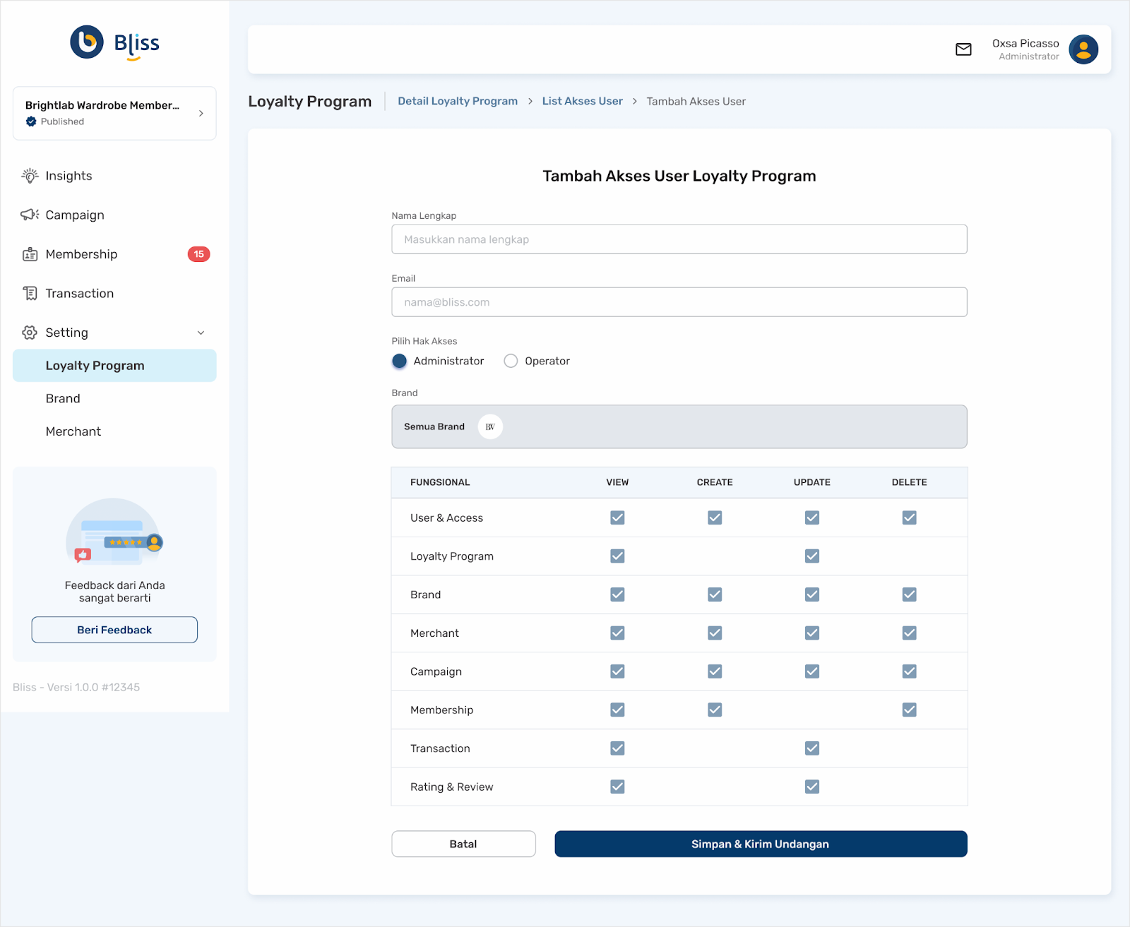 bliss.id manage loyalty program 6