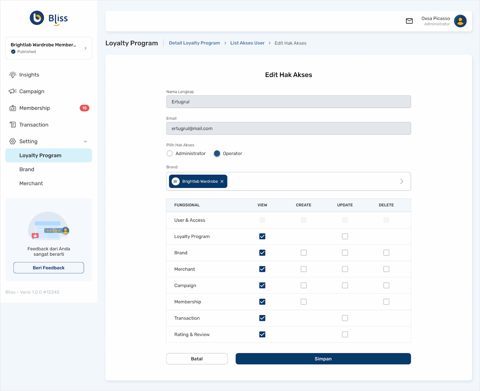 bliss.id manage loyalty program 8